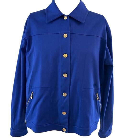 St John Sport By Marie Gray Blue Jacket Size Large - Picture 1 of 8